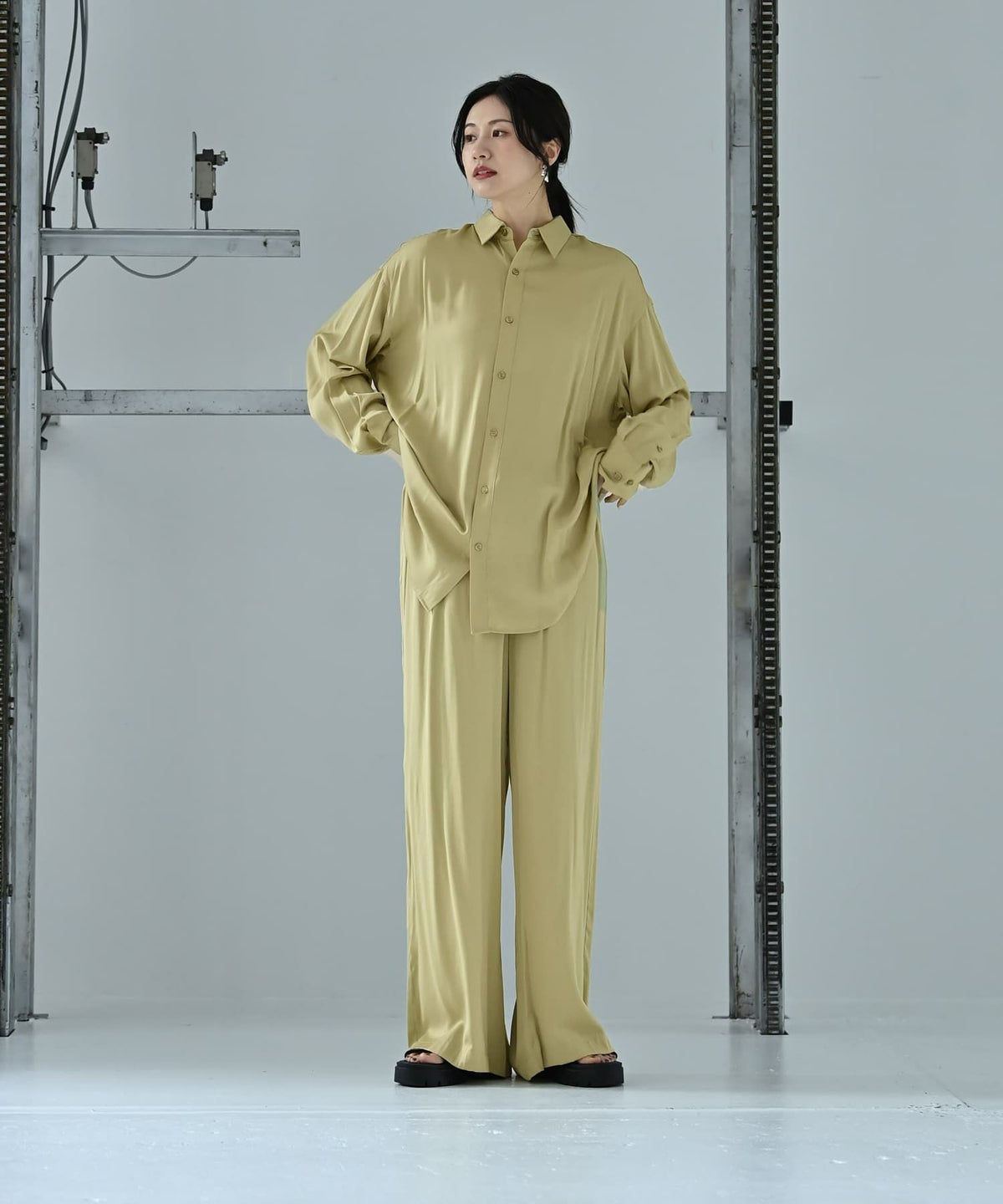 着用イメージ 172cm ライトグリーン