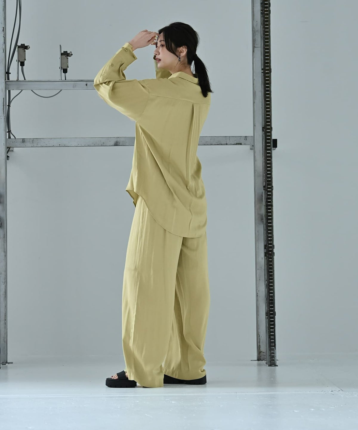 着用イメージ 172cm ライトグリーン