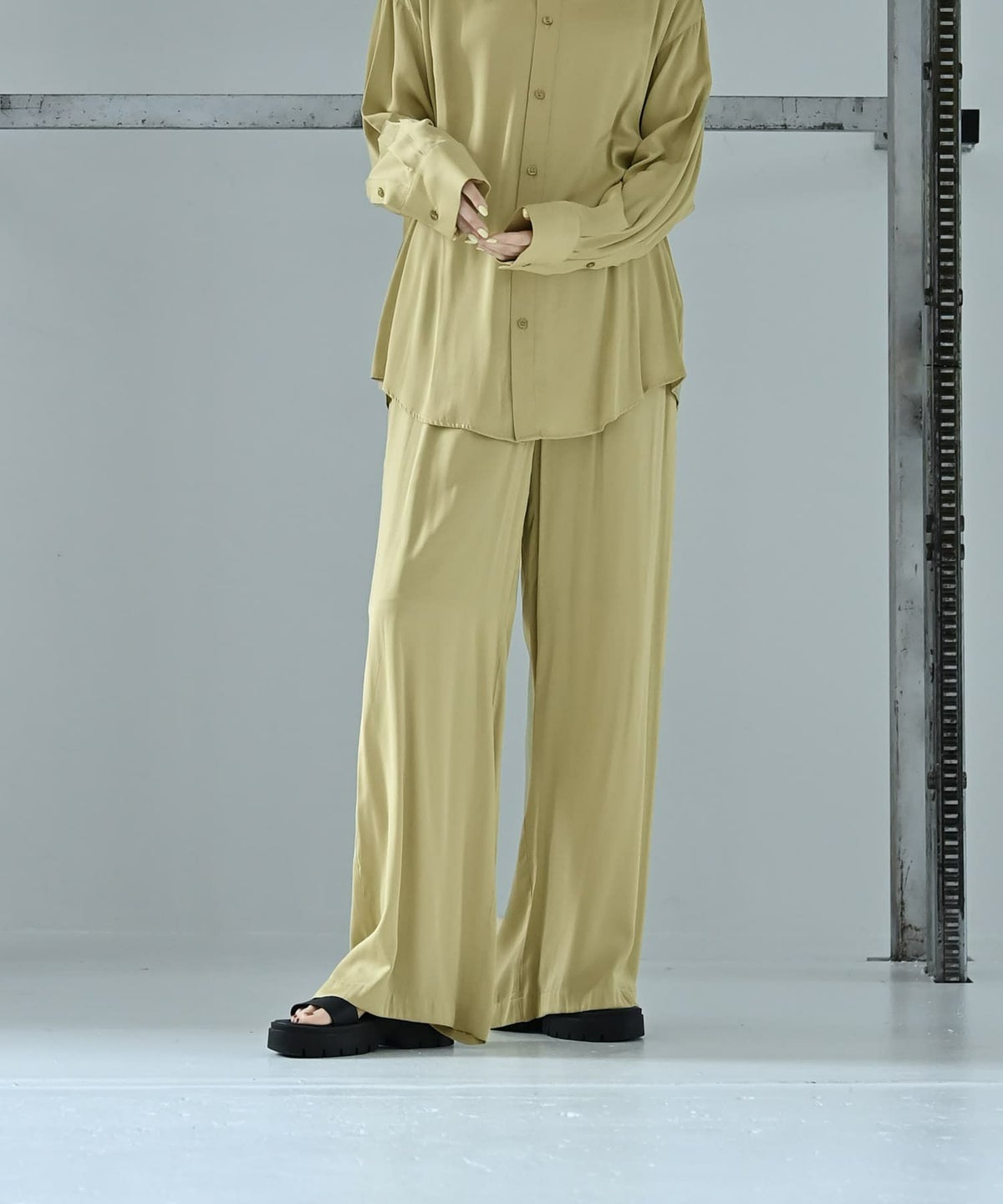 着用イメージ 172cm ライトグリーン