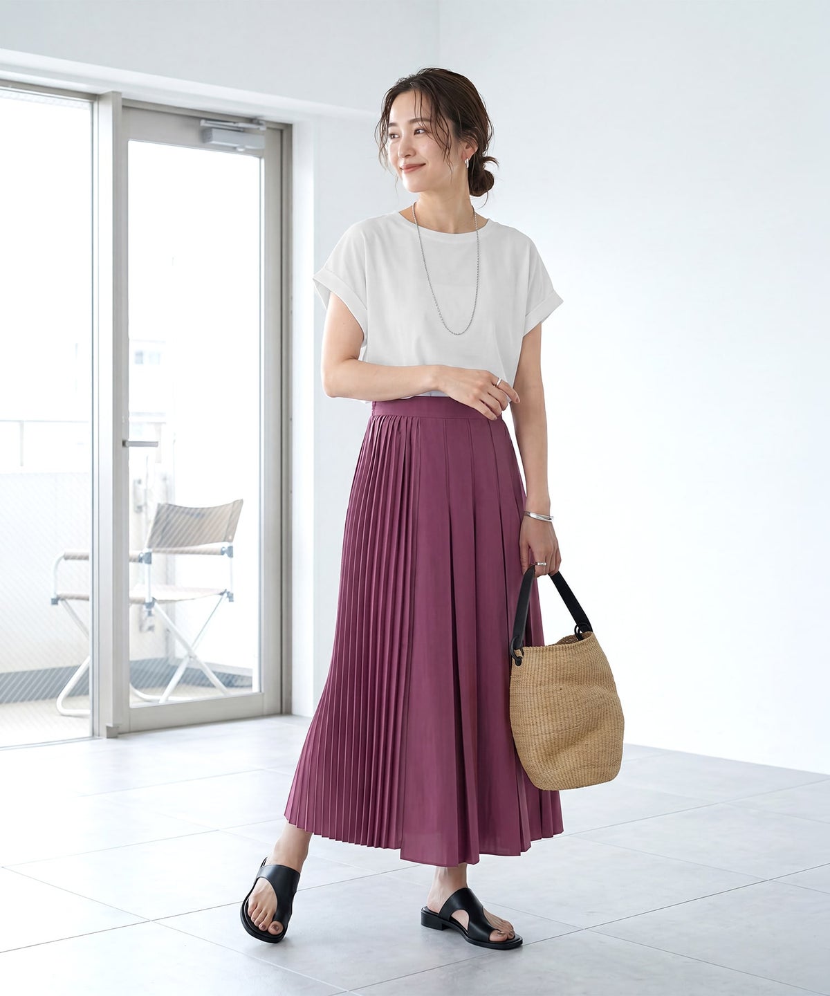 着用イメージ 163cm ダークオーキッド M