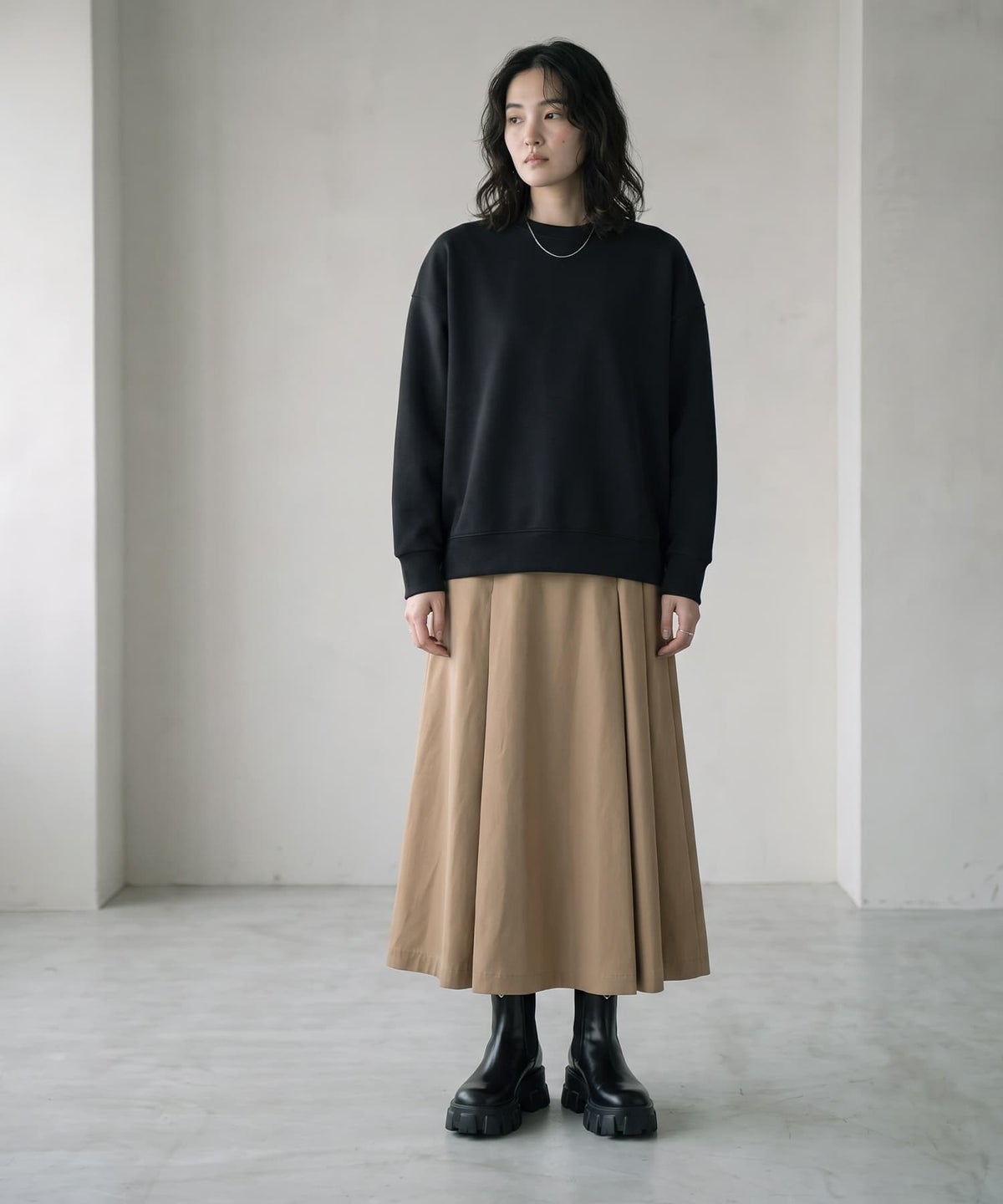 着用イメージ 170cm ベージュ