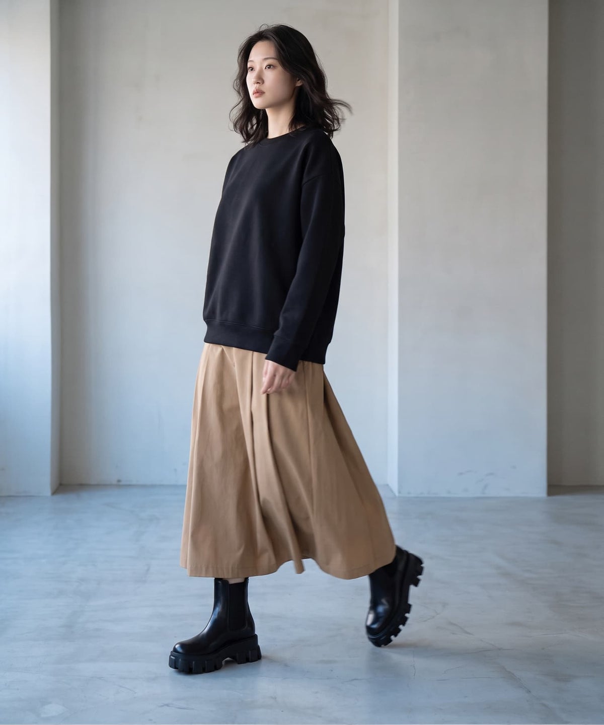 着用イメージ 170cm ベージュ