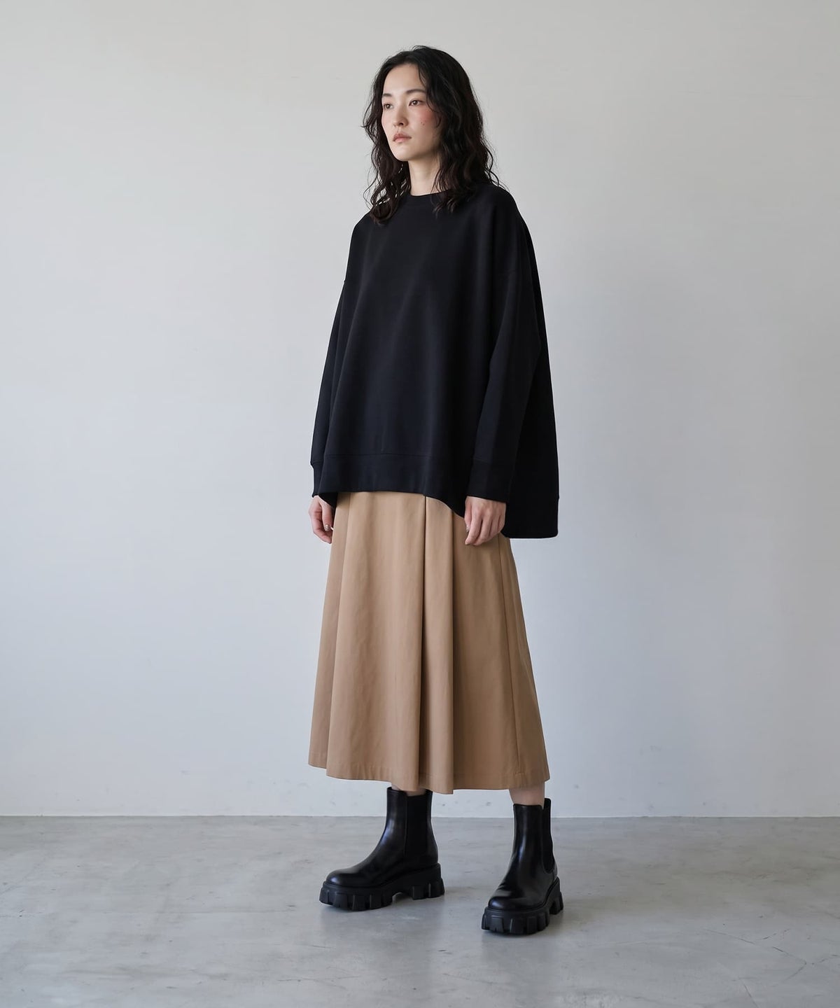 着用イメージ 170cm ベージュ