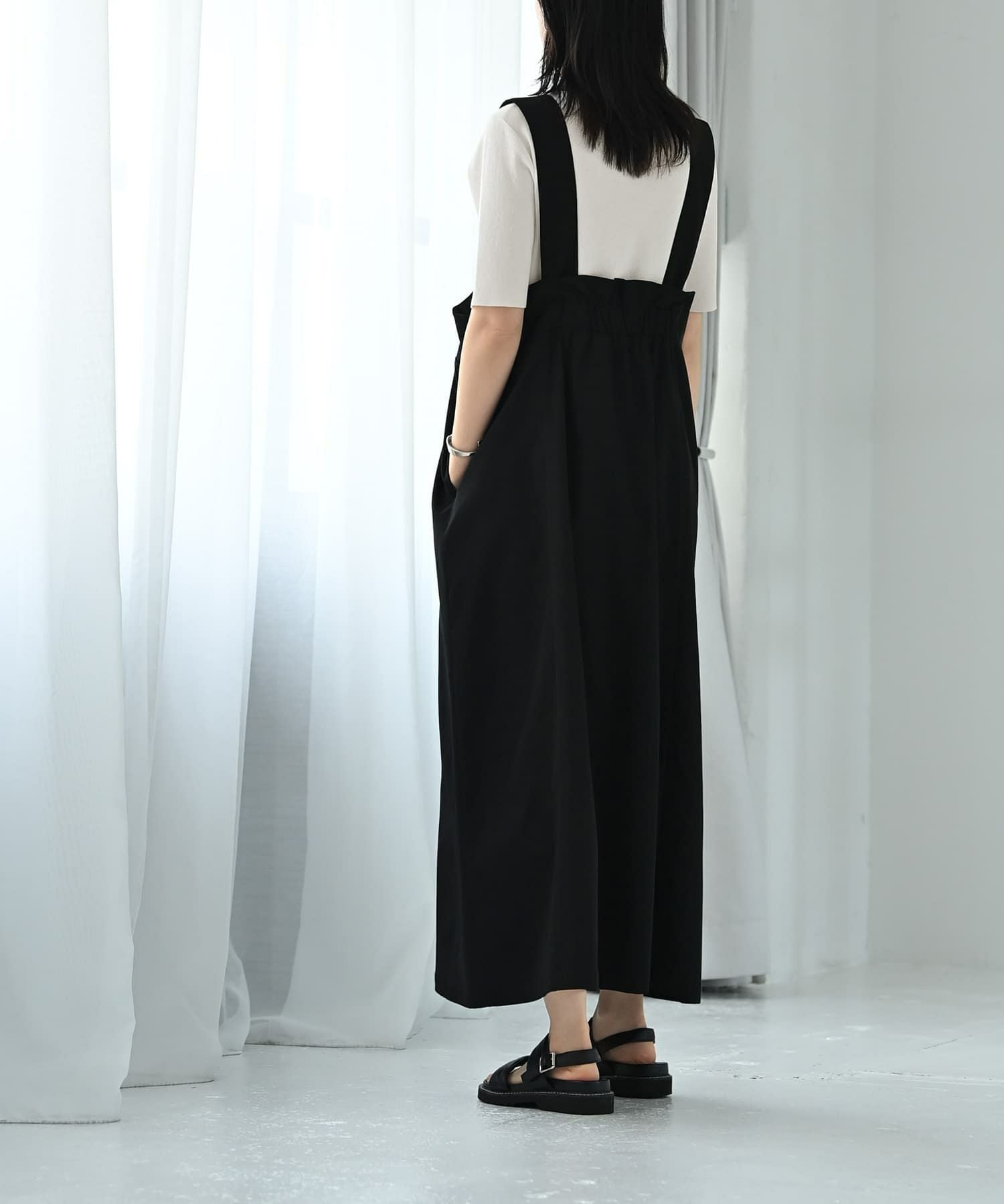 スノーベロアジャンパースカート　前開き　ロングスカート 黒　クロ I-SOOK（アイスー） ジャンパースカート : ZOZOTOWN Yahoo!店 - 通販