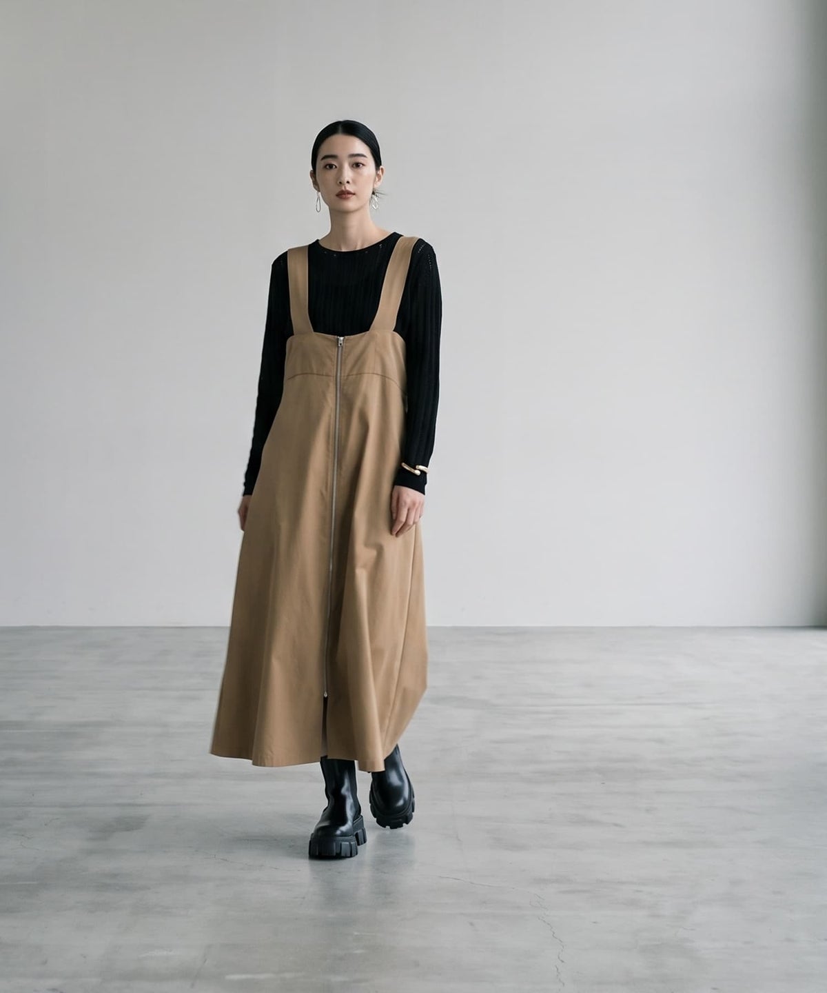 着用イメージ 170cm ベージュ