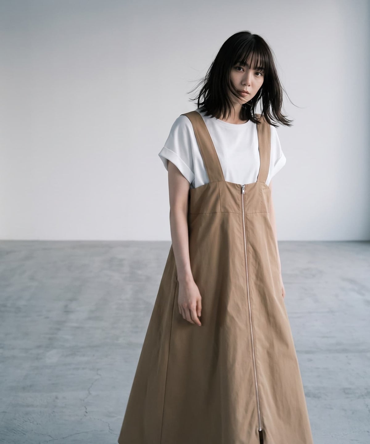 着用イメージ 170cm ベージュ