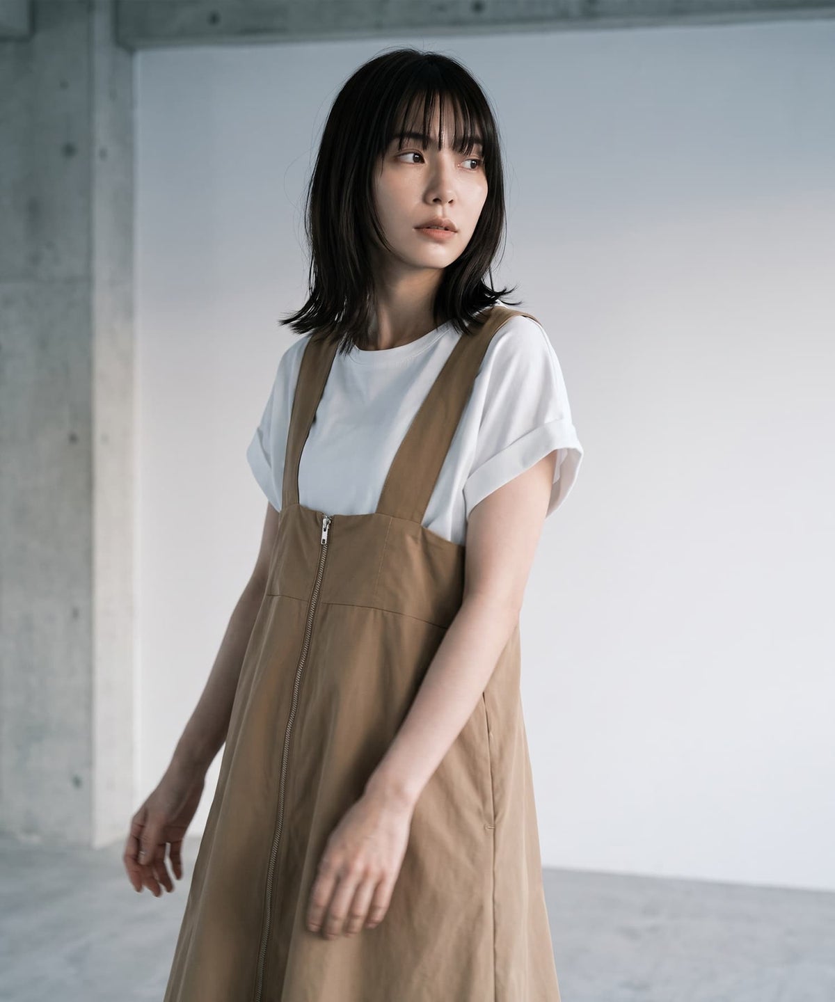 着用イメージ 170cm ベージュ
