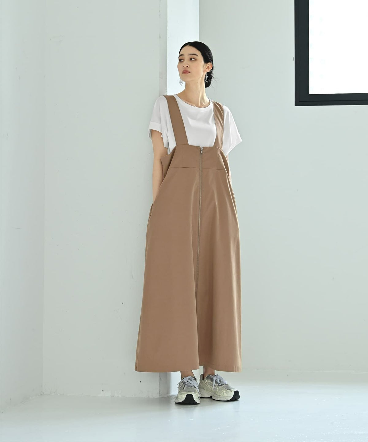 着用イメージ 170cm ベージュ