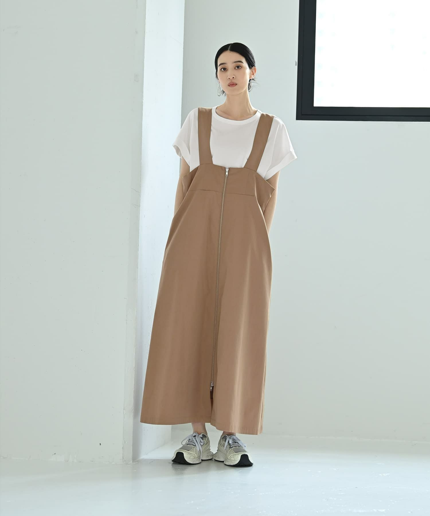 BLK001】フロントジップジャンパースカート | おしゃれな大人