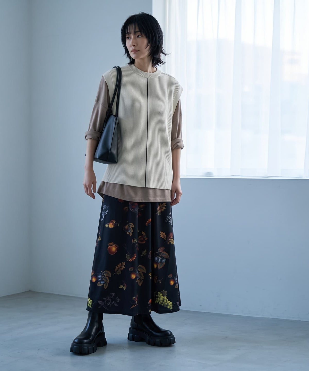 着用イメージ 170cm アイボリー