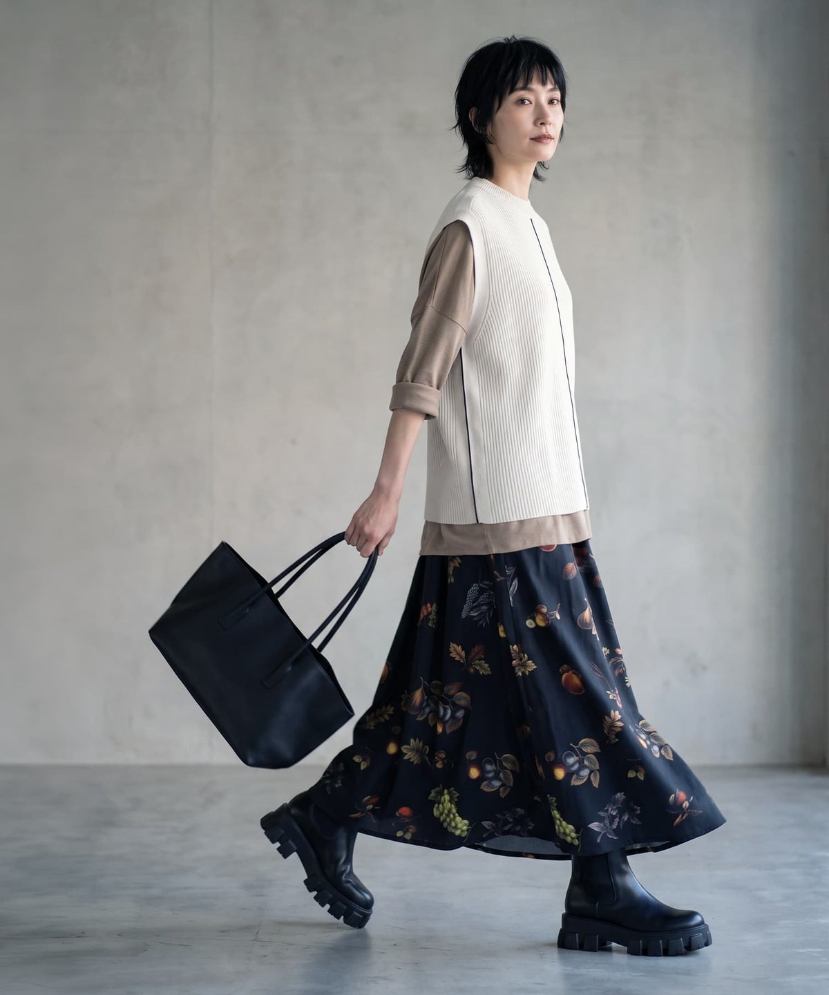 着用イメージ 170cm アイボリー