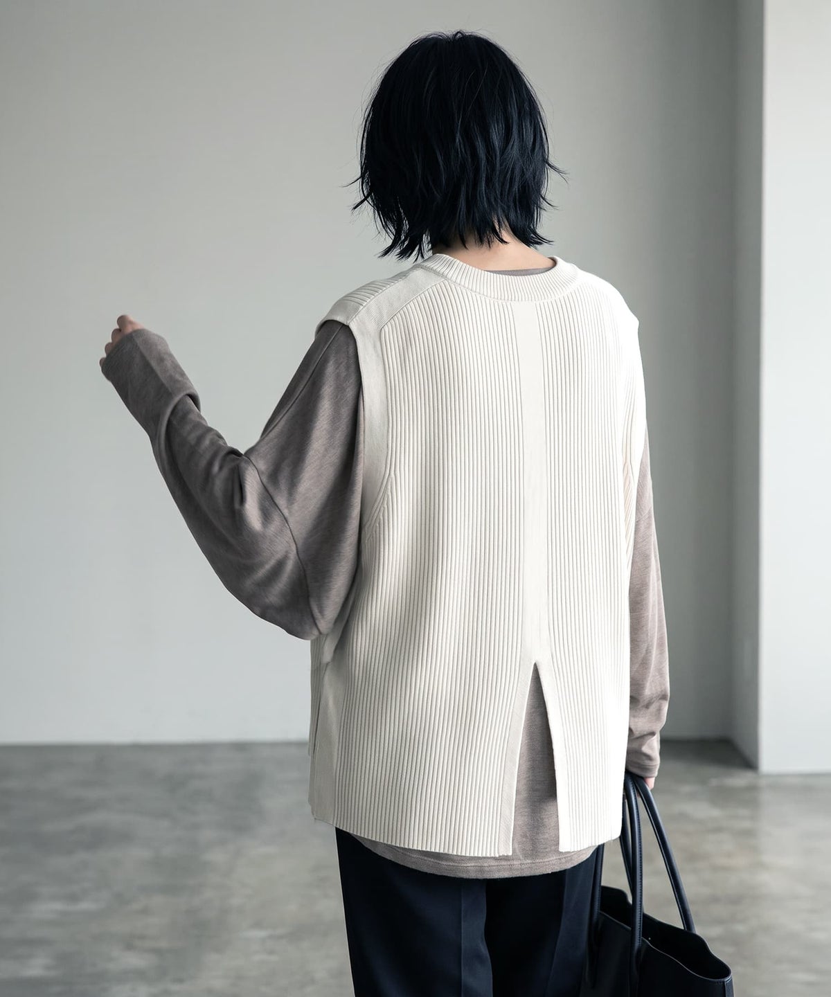 着用イメージ 170cm アイボリー