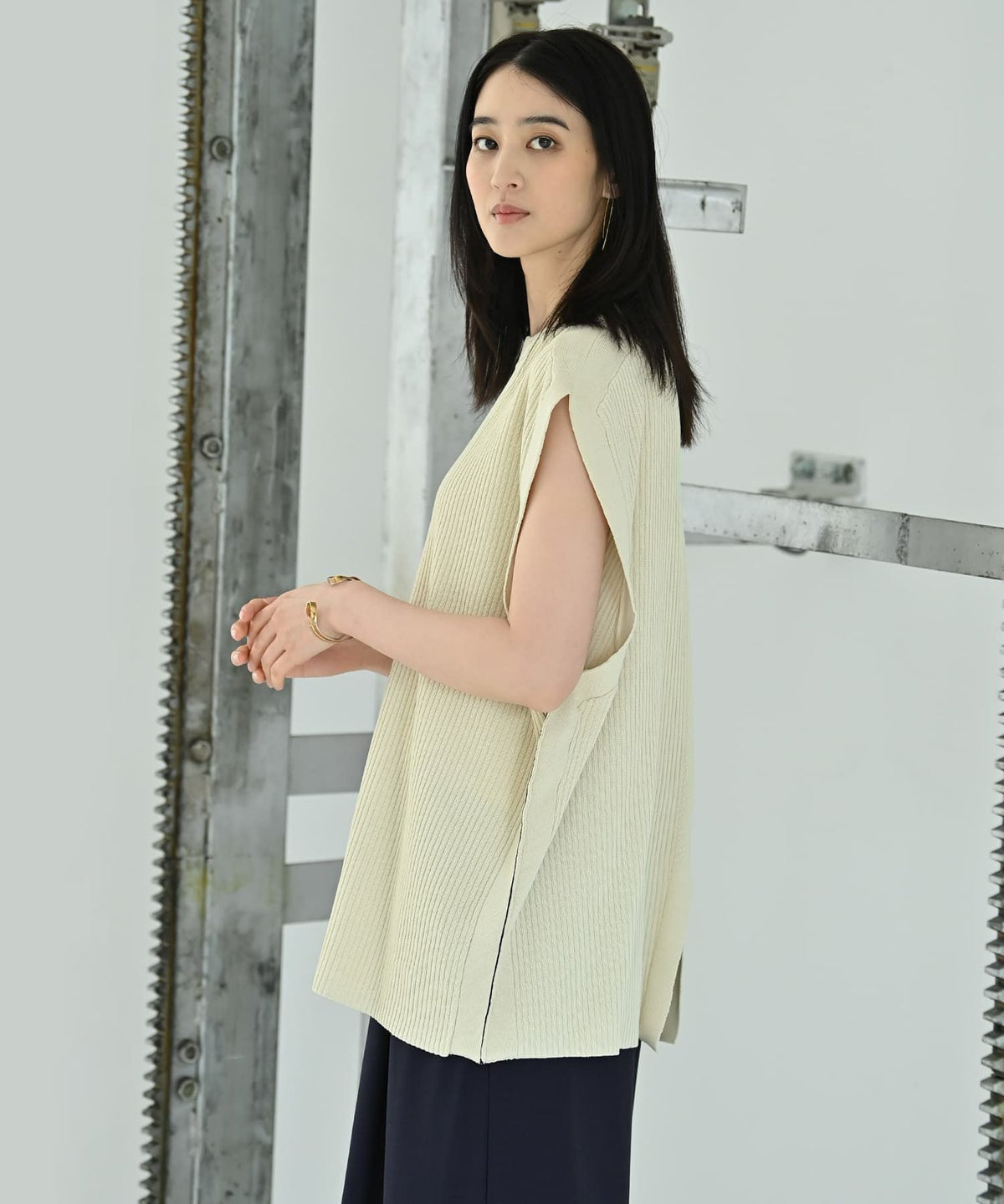 着用イメージ 170cm アイボリー