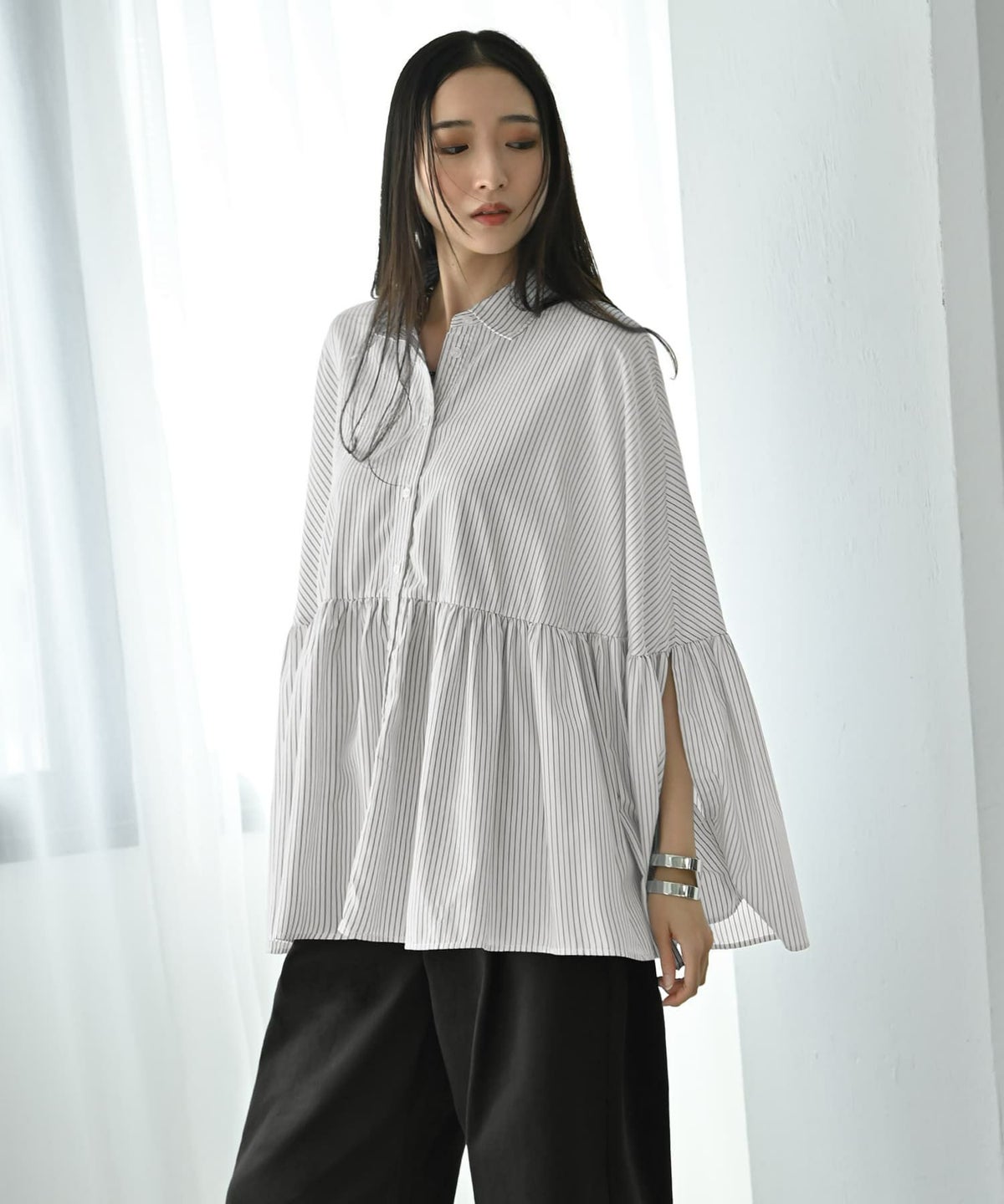 着用イメージ 169cm オフホワイト