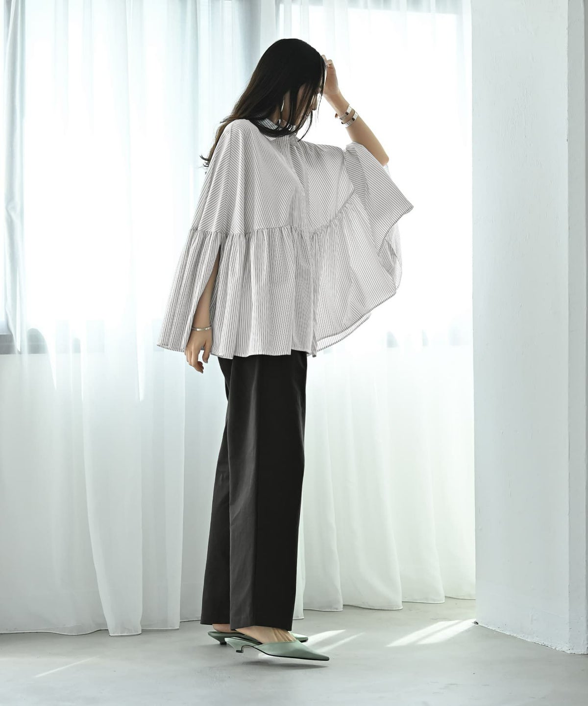 着用イメージ 169cm オフホワイト