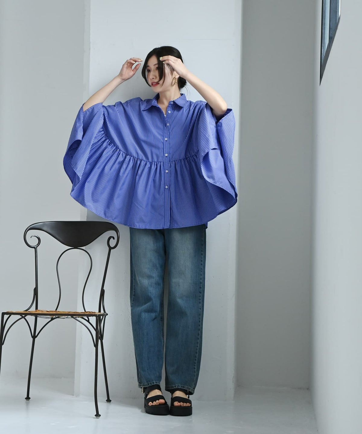 着用イメージ 172cm ブルー