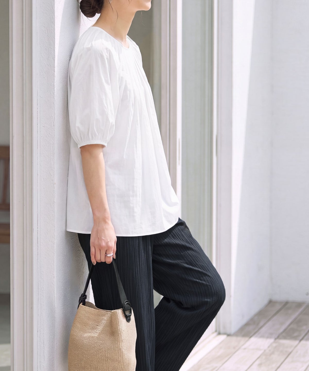 着用イメージ 163cm ホワイト