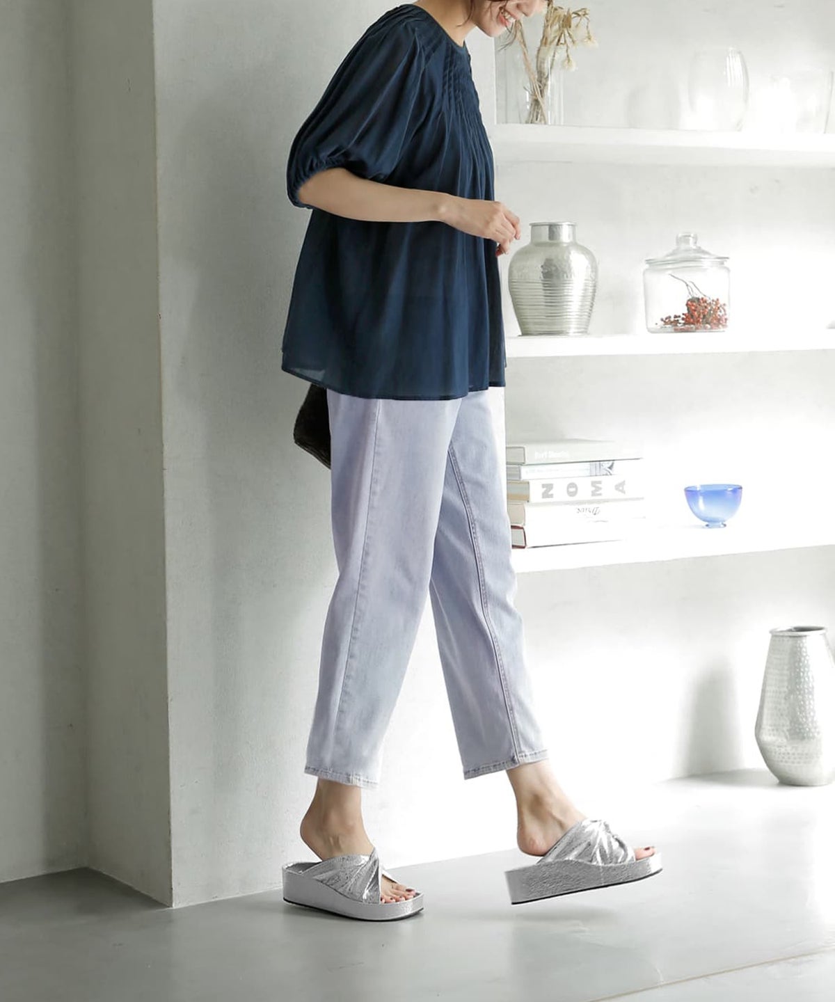 着用イメージ 166cm ネイビー