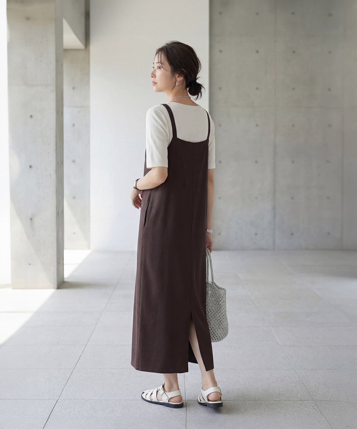 着用イメージ 166cm セピア