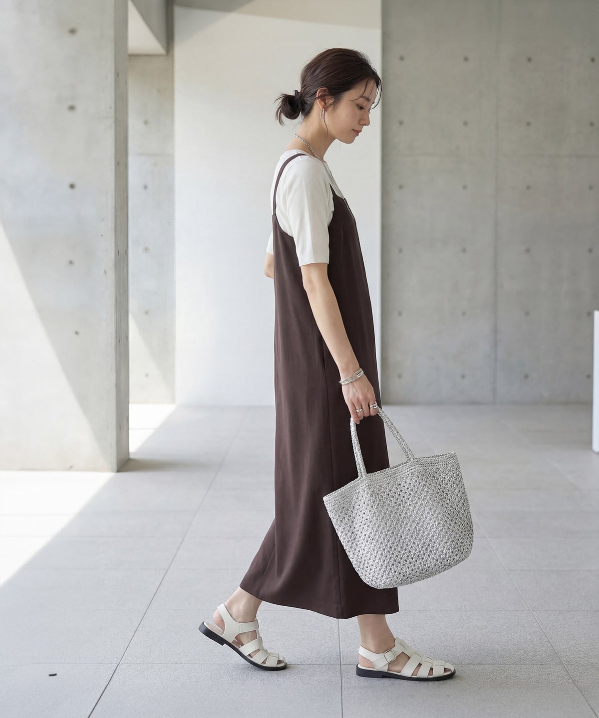 着用イメージ 166cm セピア