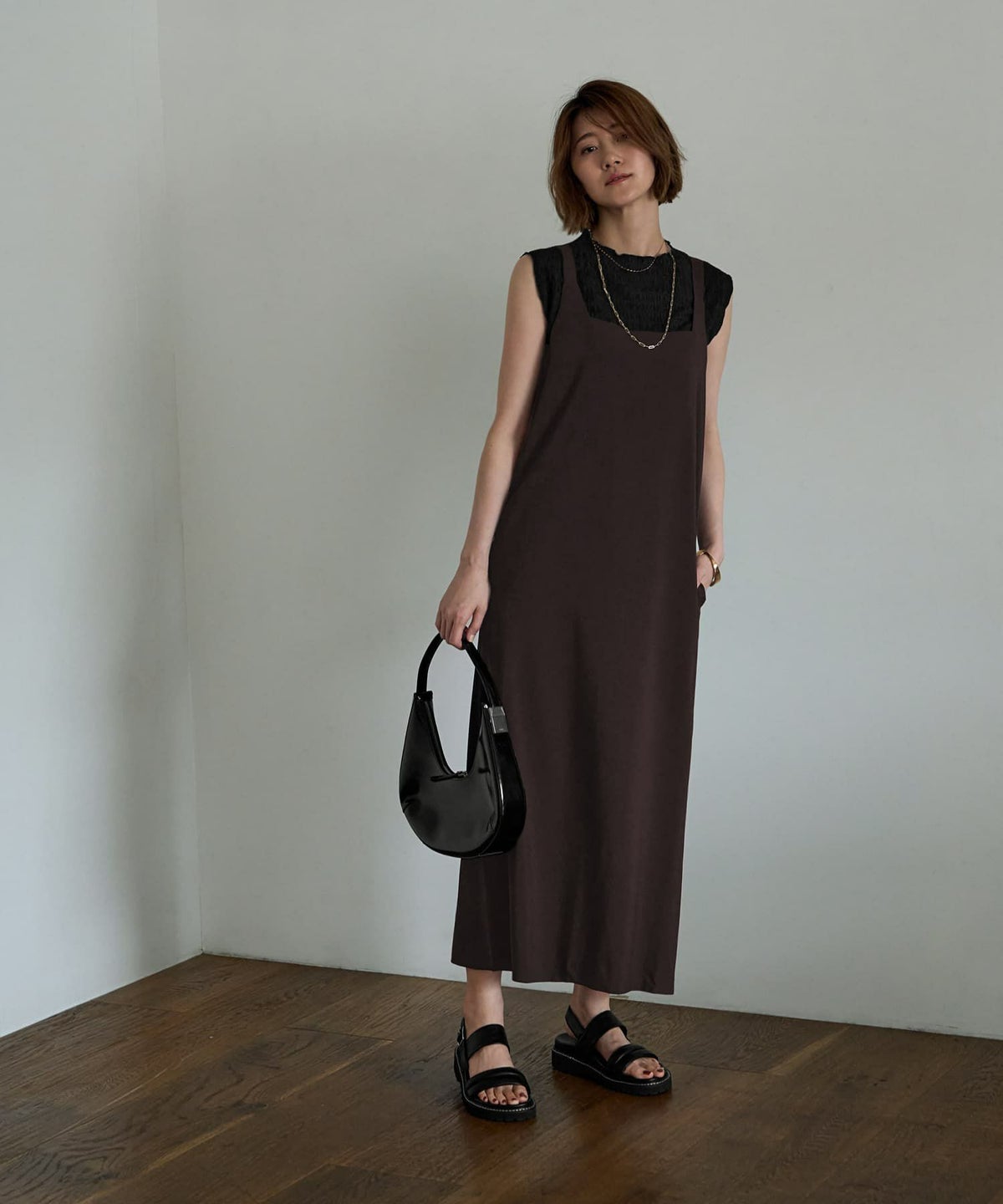 着用イメージ 166cm セピア