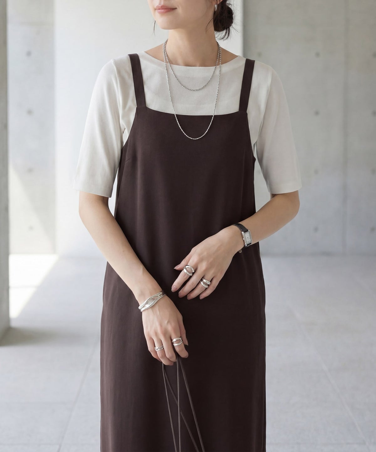 着用イメージ 166cm セピア
