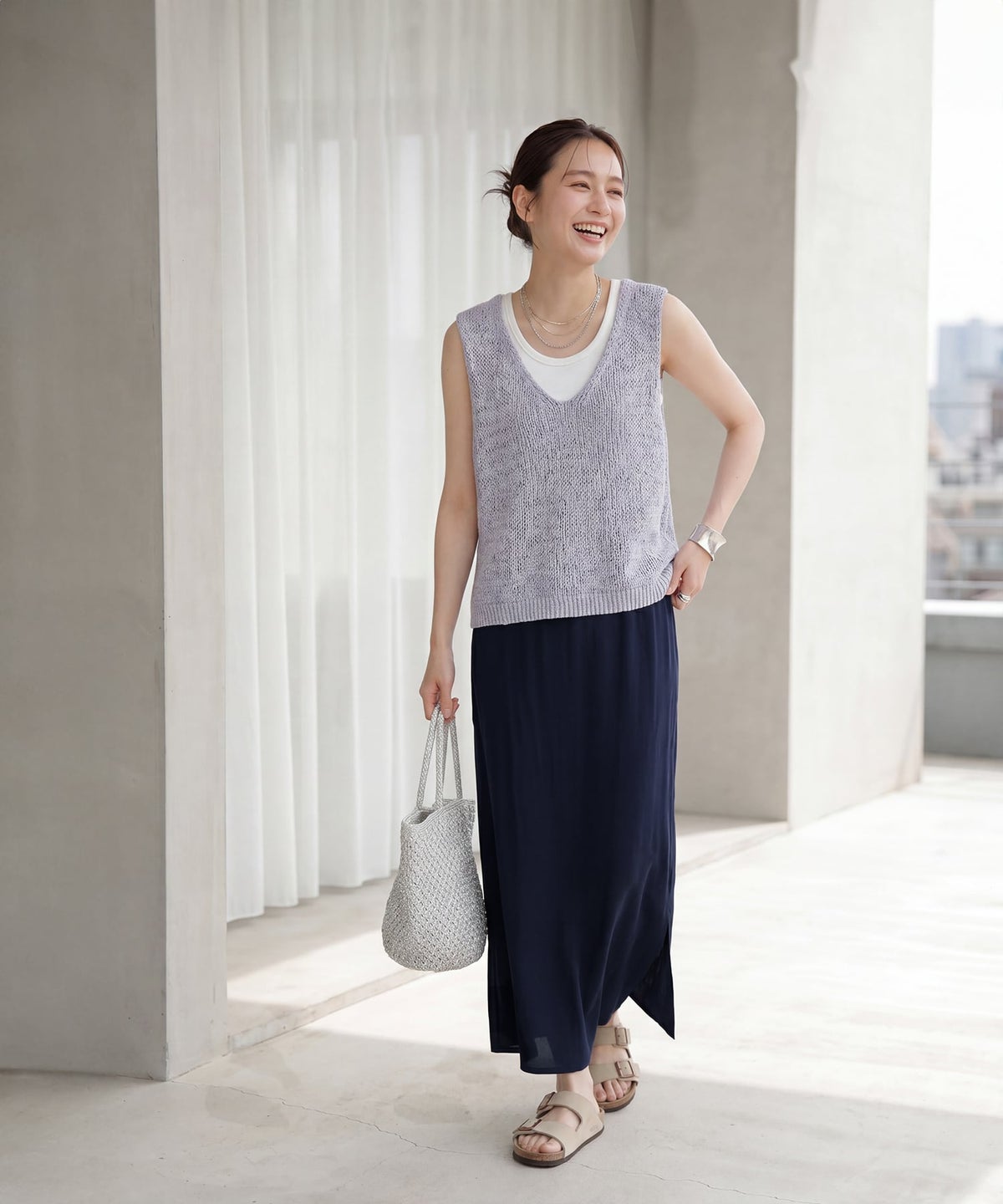 着用イメージ 163cm ネイビー 02