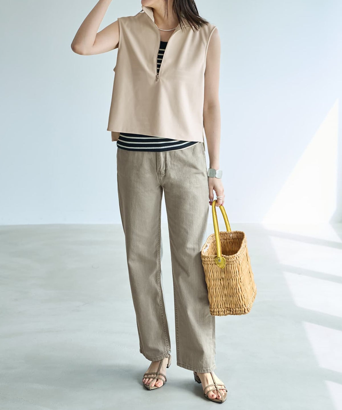 着用イメージ 166cm　エクリュ