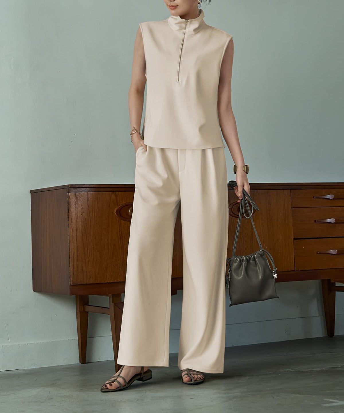 着用イメージ 166cm　エクリュ