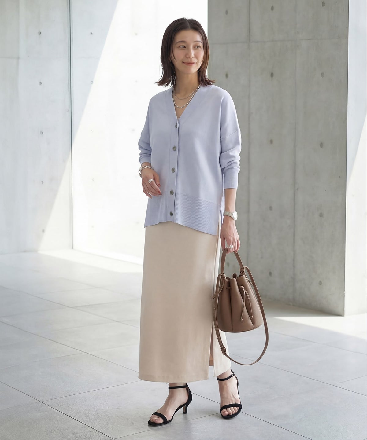 着用イメージ 163cm エクリュ S-02サイズ