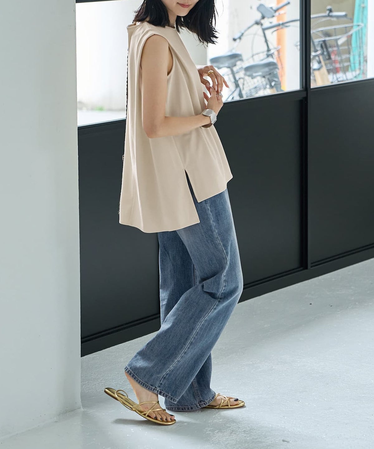 着用イメージ 164cm エクリュ