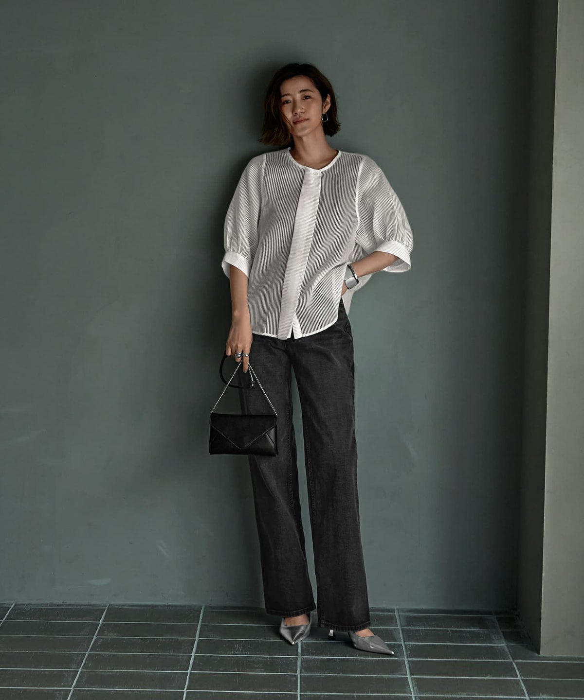 着用イメージ 166cm ブラック-A