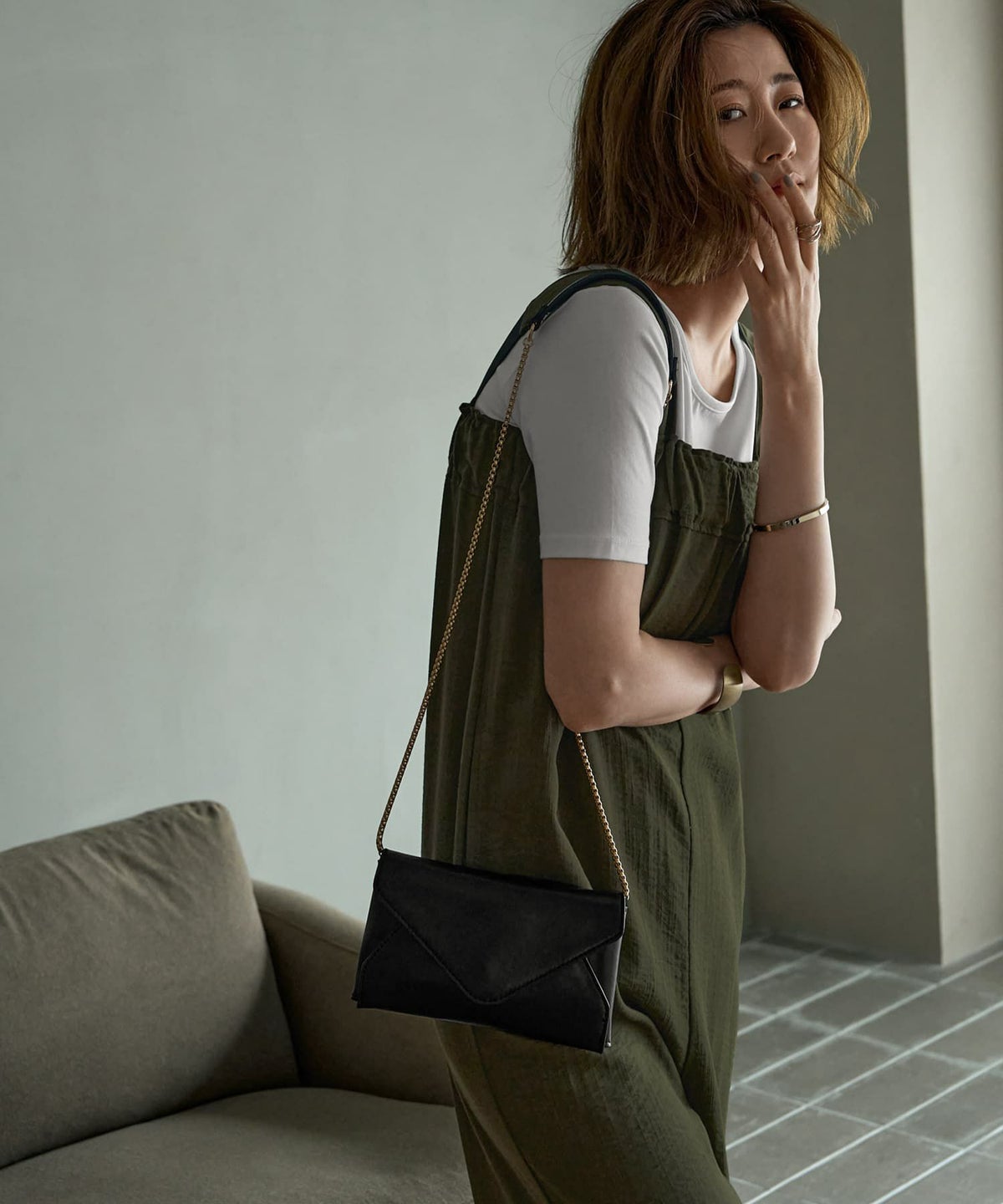 着用イメージ 166cm ブラック-B