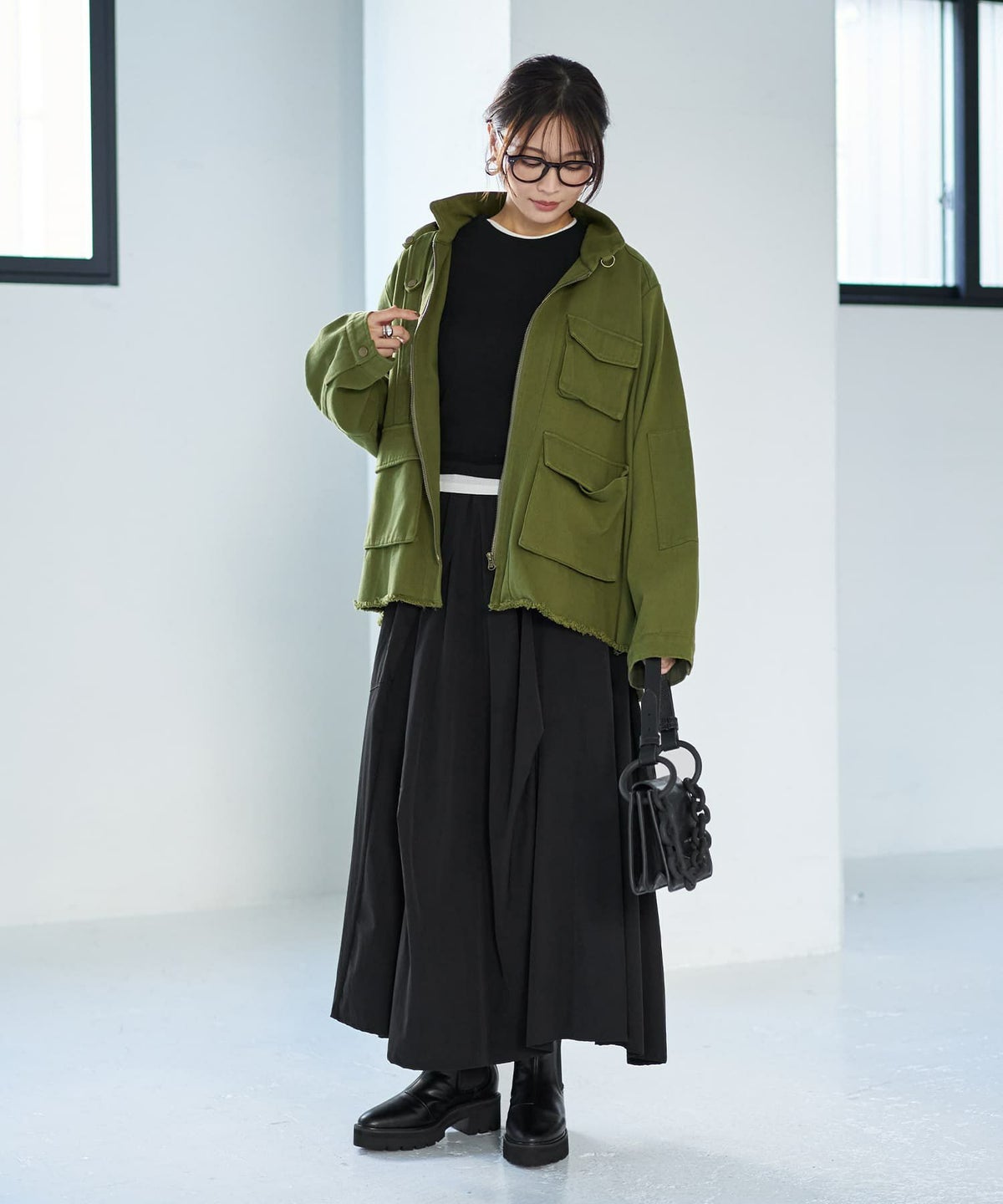 着用イメージ 166cm ブラック 02サイズ