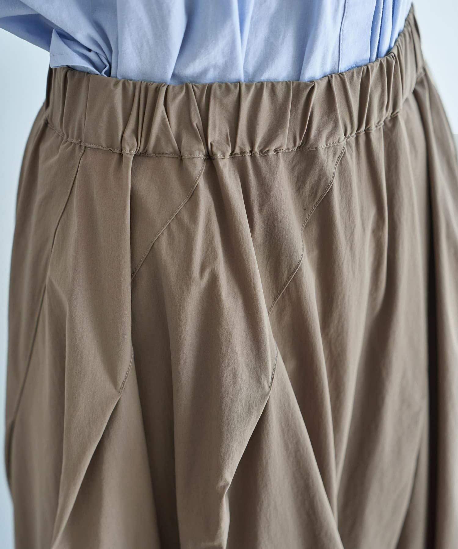 LUXE】ストレッチタフタ立体タックスカート | おしゃれな大人