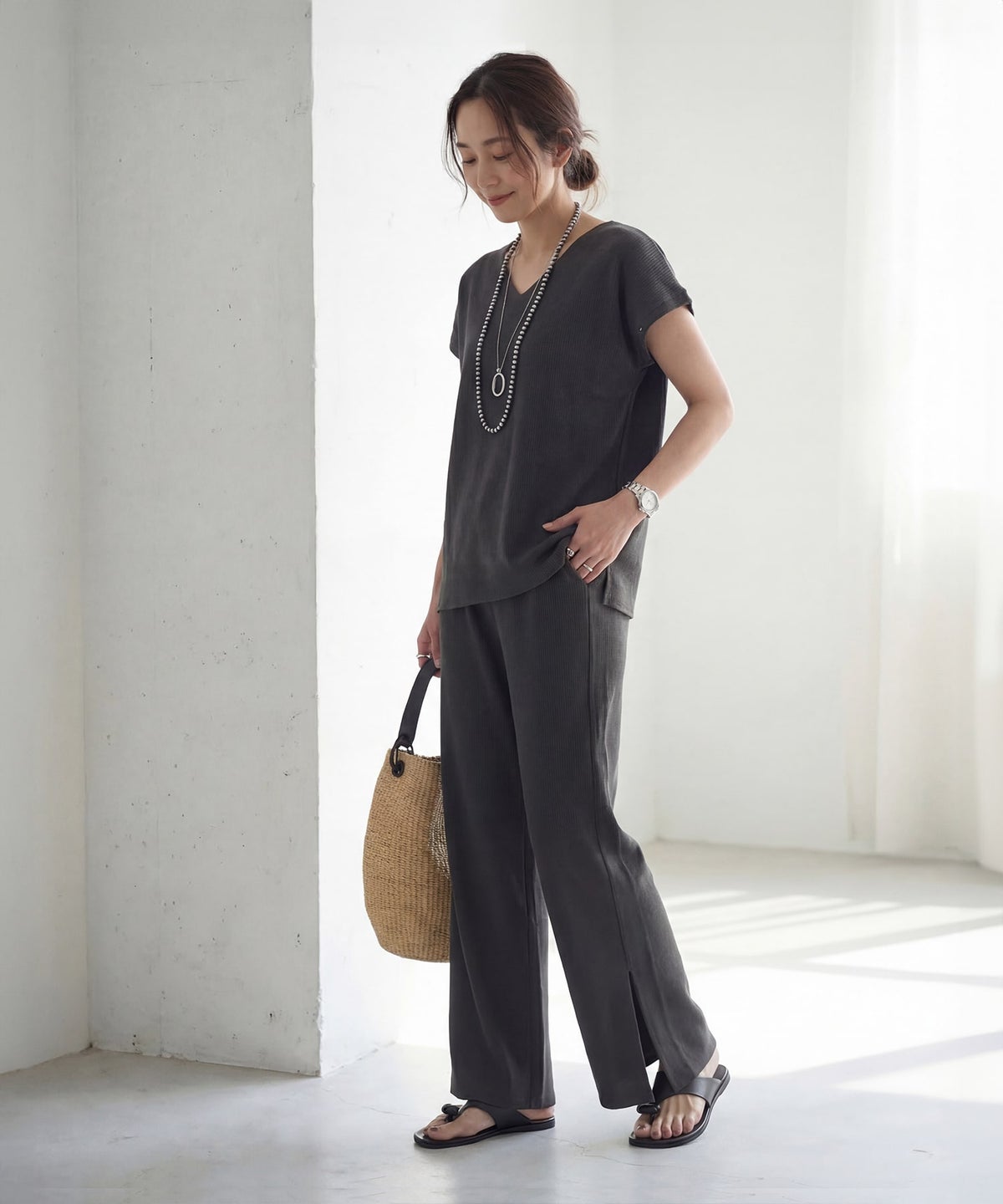 着用イメージ 163cm チャコール