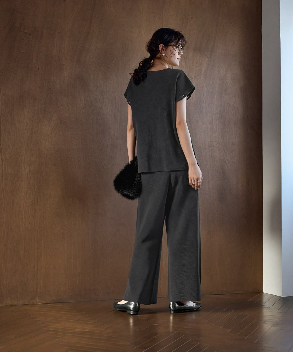 着用イメージ 167cm チャコール