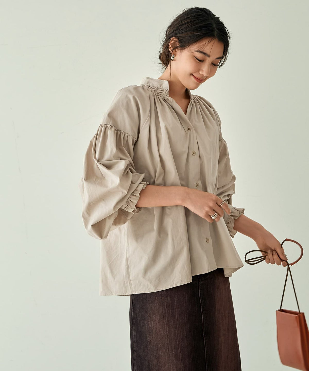 着用イメージ 166㎝　ベージュ