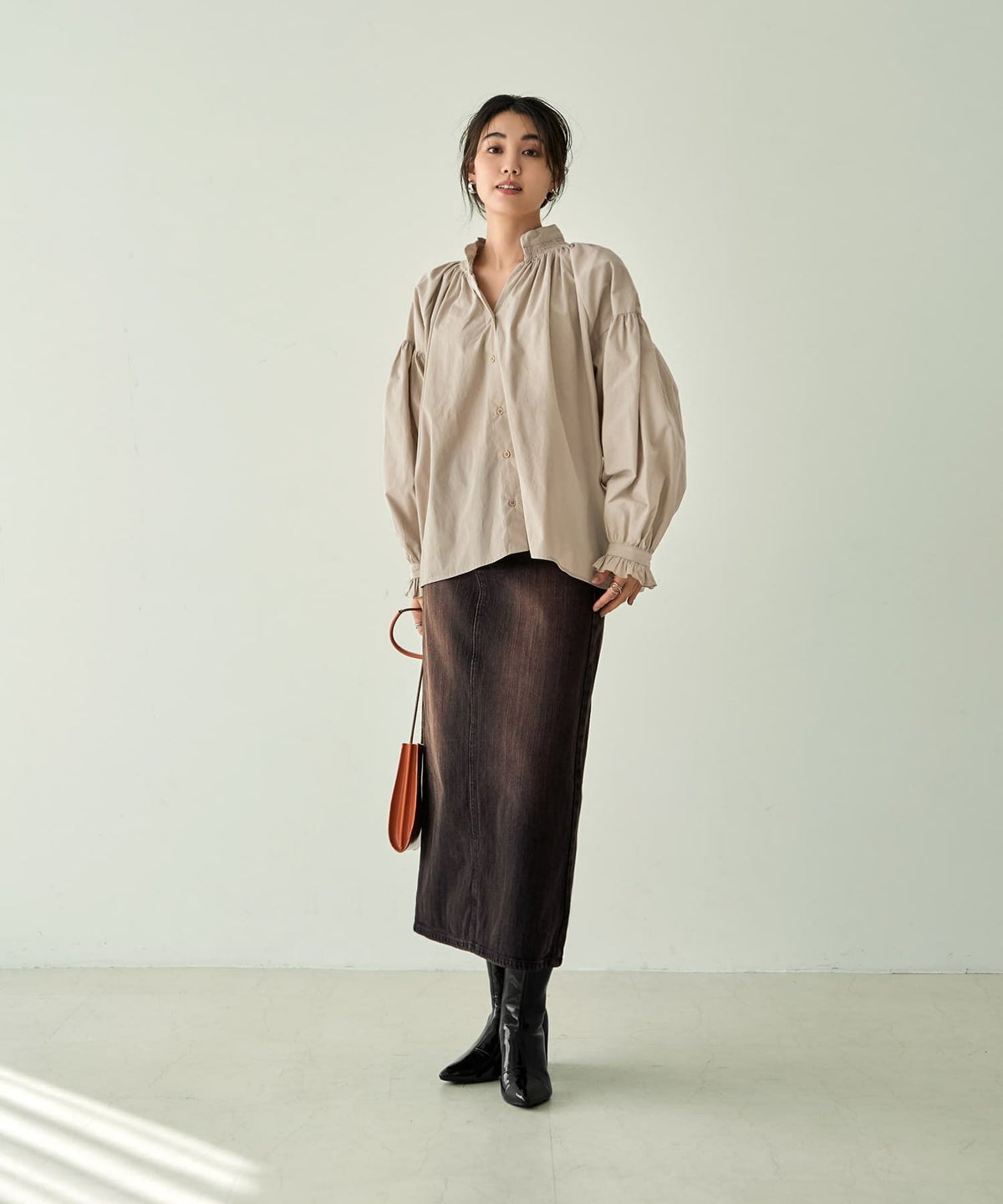 着用イメージ 166㎝　ベージュ