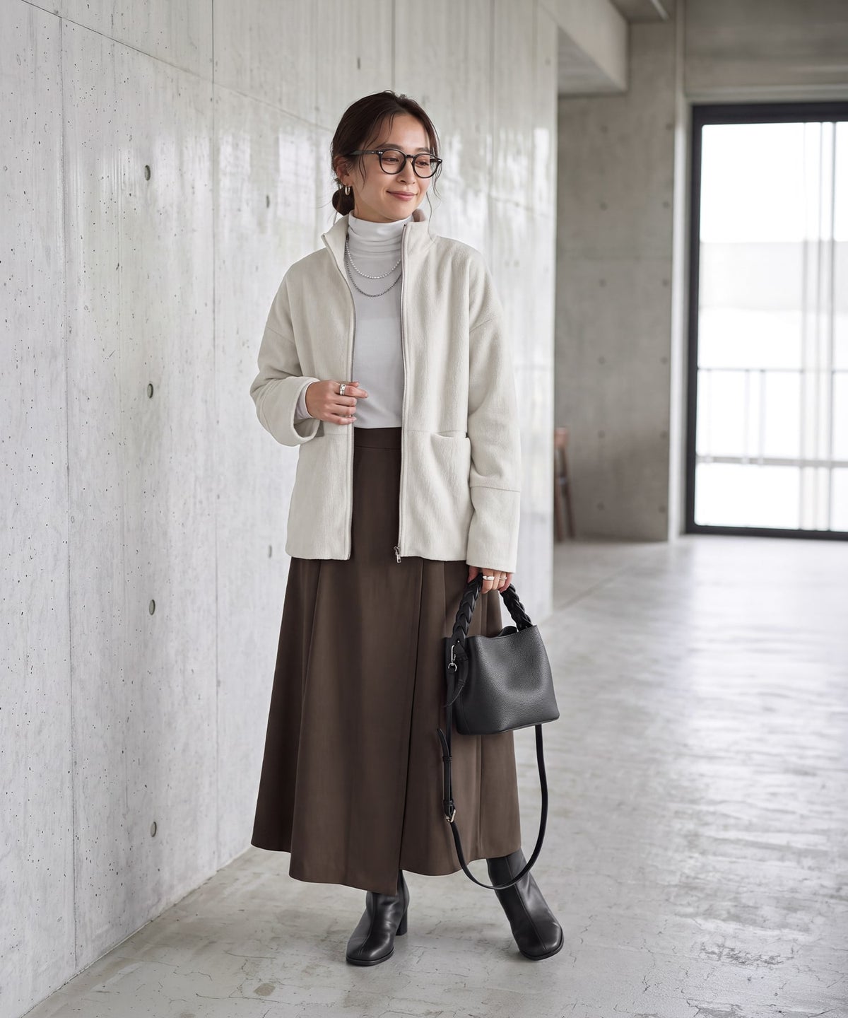 着用イメージ 163cm ホワイト
