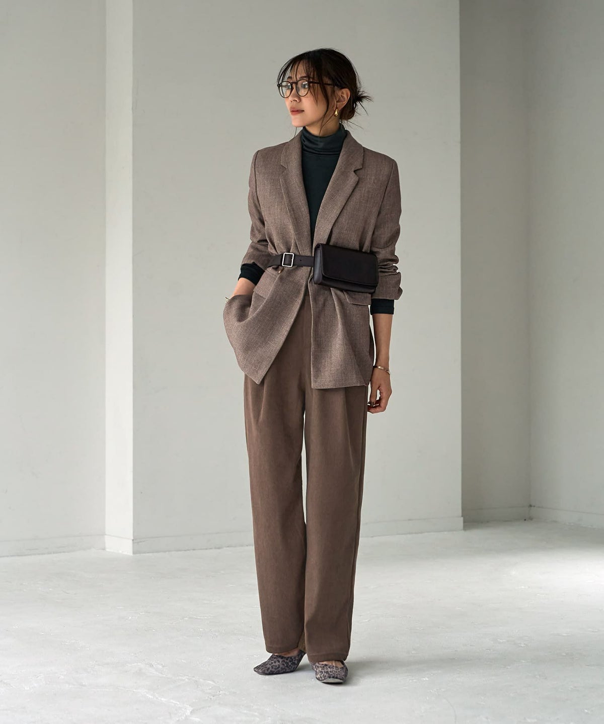 着用イメージ 166cm チャコール