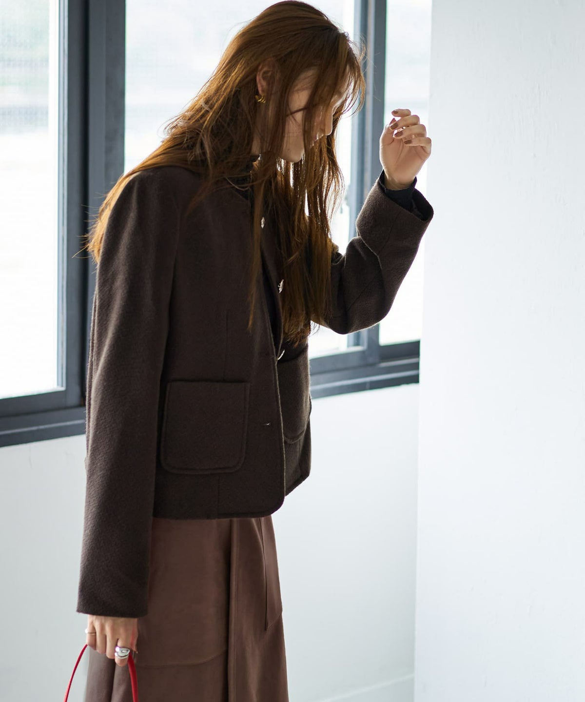 着用イメージ 166cm セピアブラウン