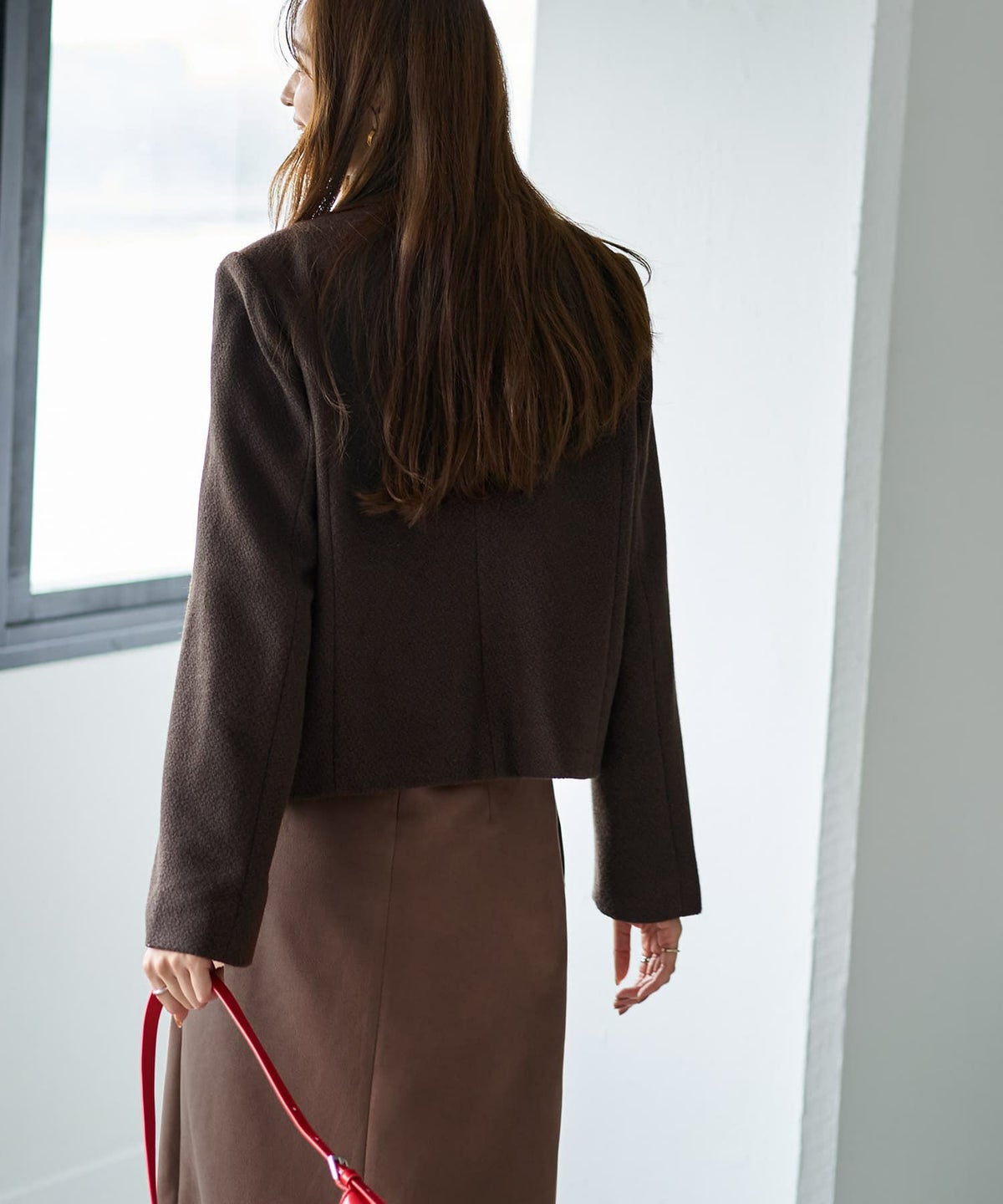 着用イメージ 166cm セピアブラウン