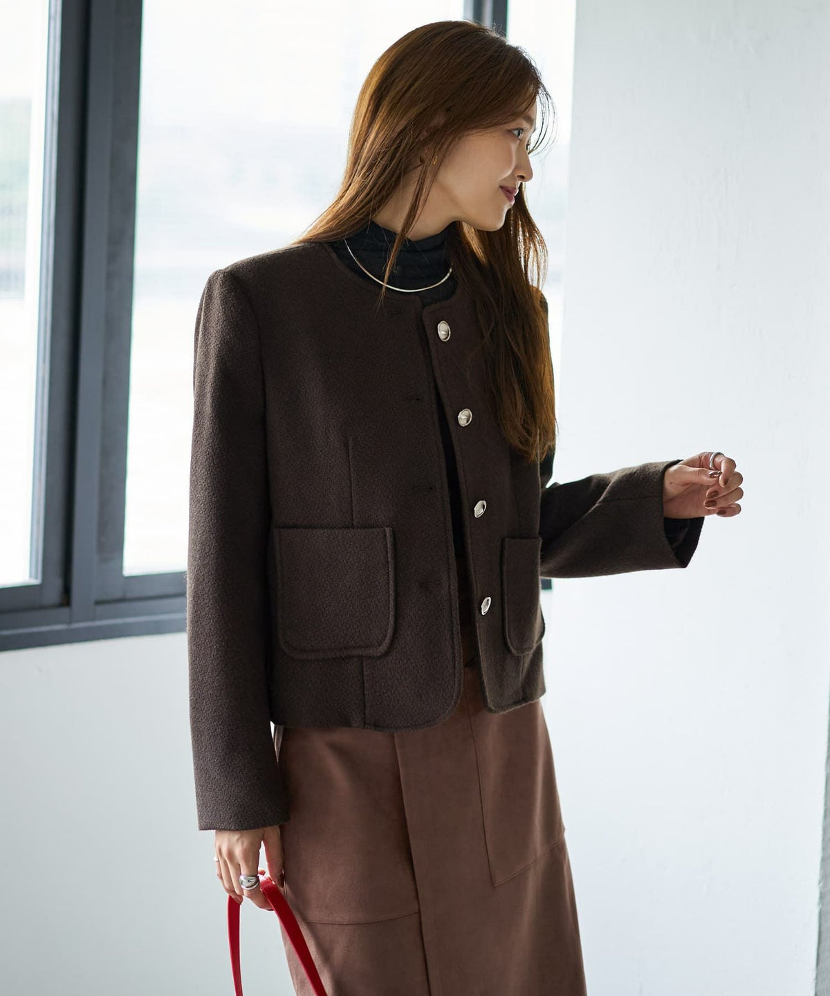 着用イメージ 166cm セピアブラウン