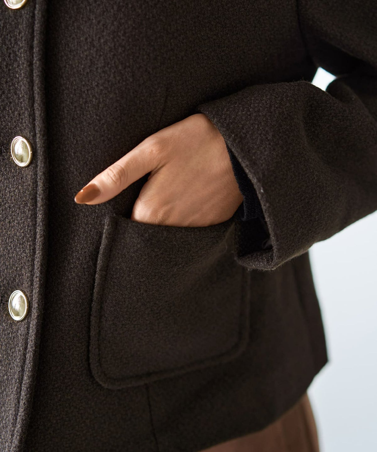 着用イメージ 166cm セピアブラウン