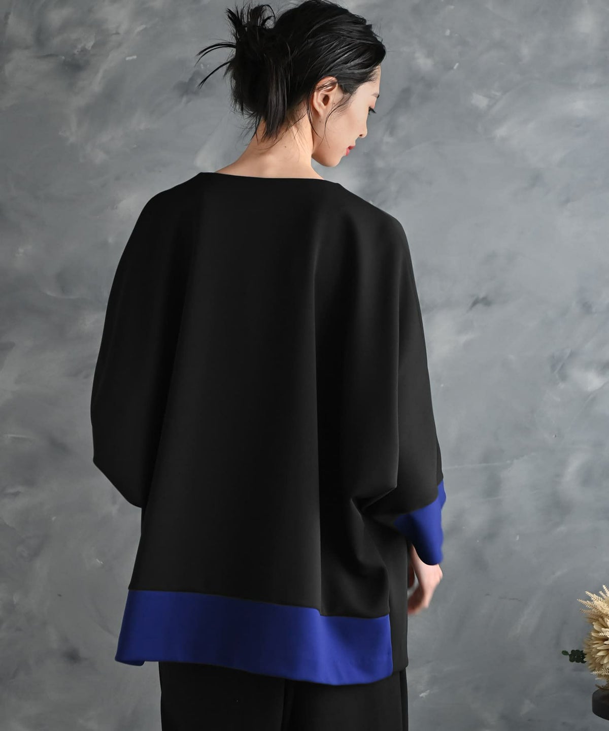 着用イメージ 175cm ブラック×ブルー