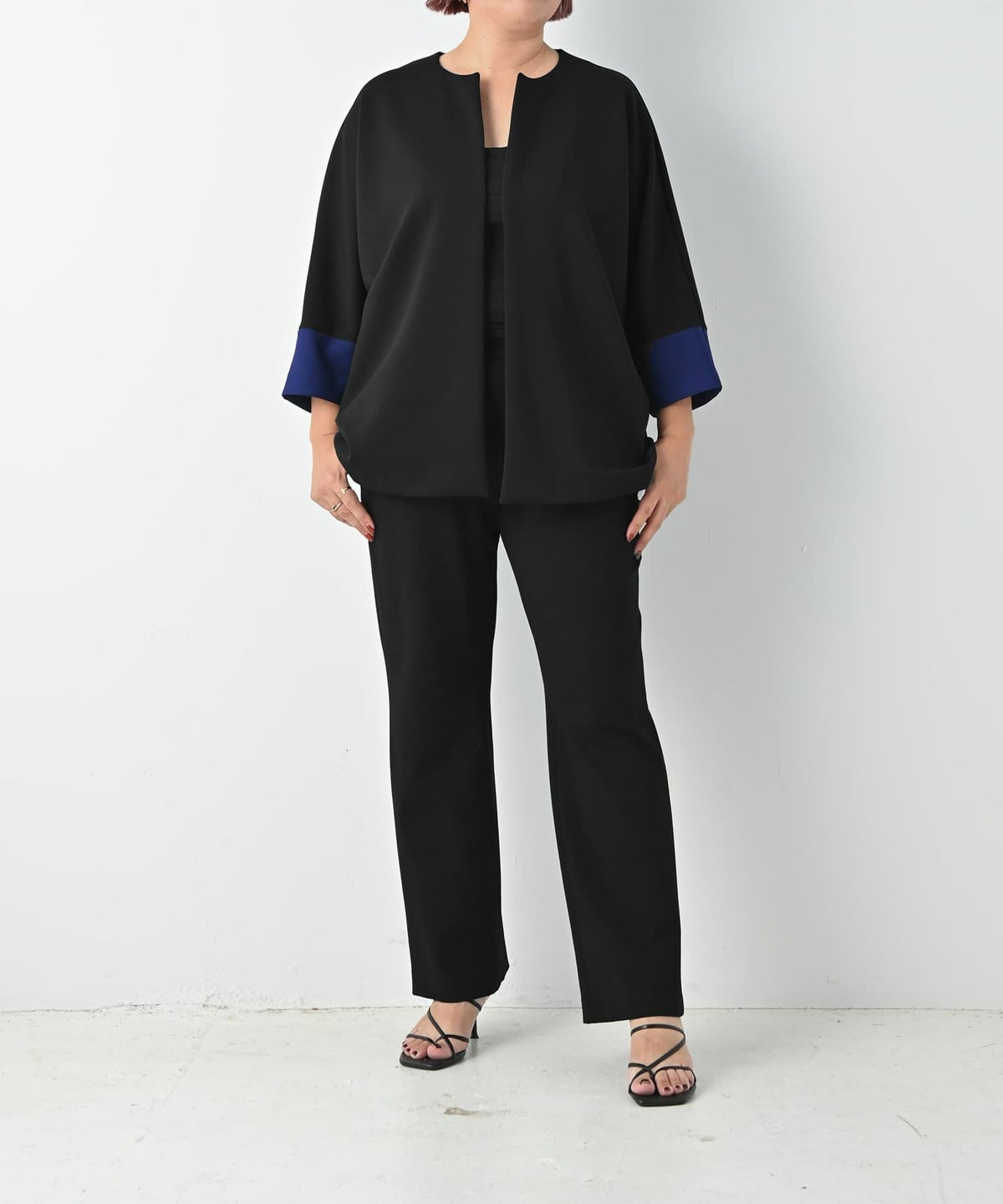 着用イメージ 163cm ブラック×ブルー