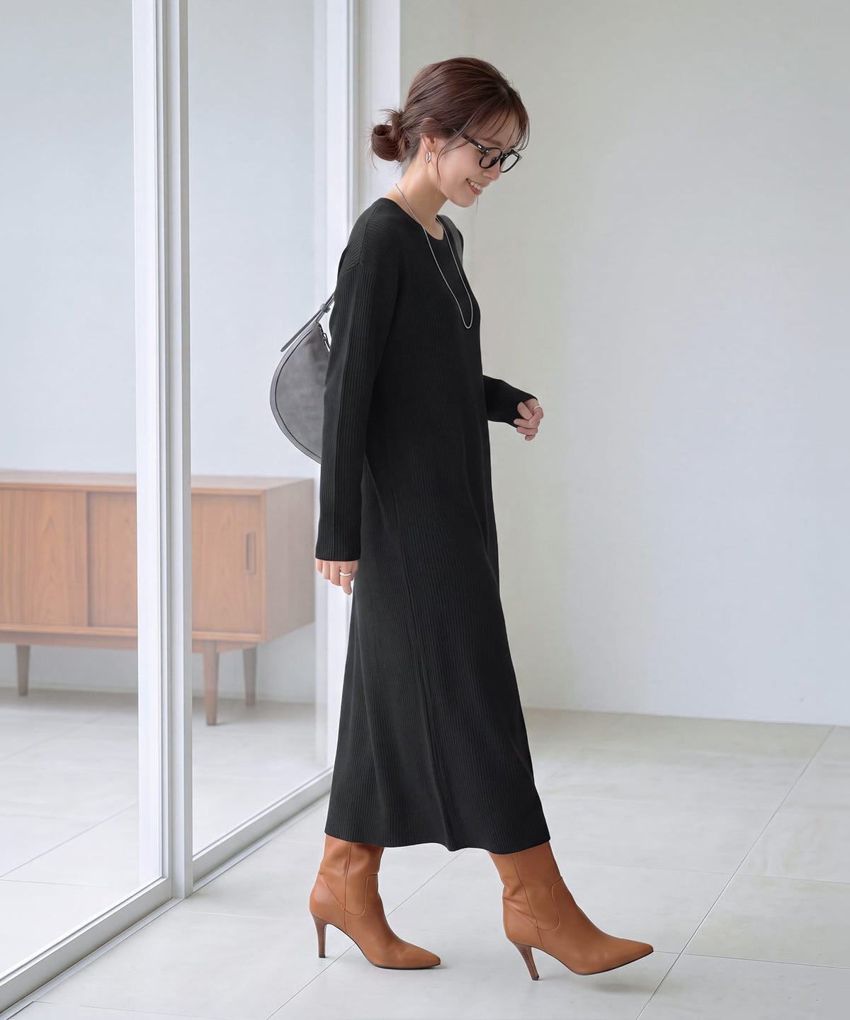 着用イメージ 163cm ブラック 01