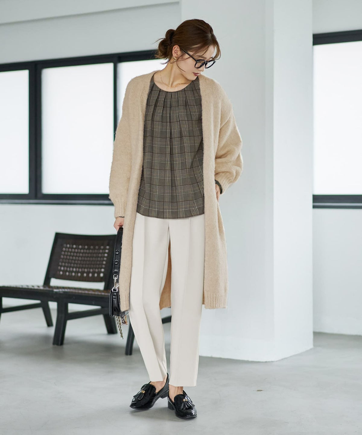 着用イメージ 166cm エクリュ