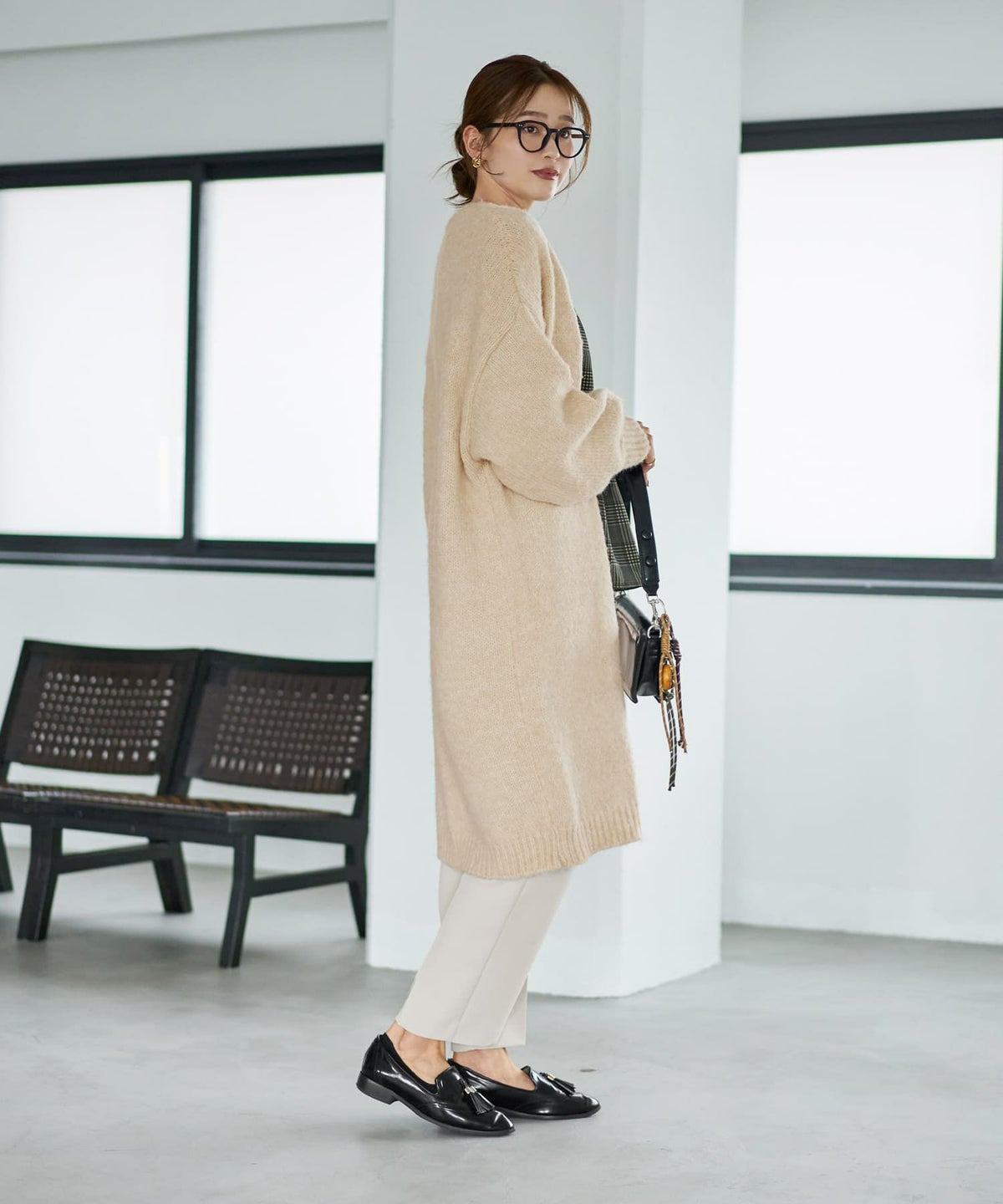 着用イメージ 166cm エクリュ